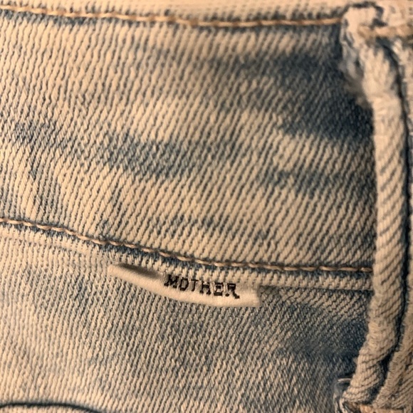 Mother The Weekender Fray Flare Jeans in action shot 26 distressed raw hem - Picture 4 of 16